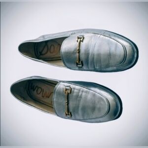 Sam Edelman Women's Silver Leather Loafers Size 10